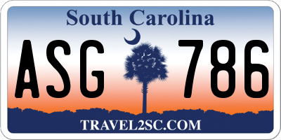 SC license plate ASG786