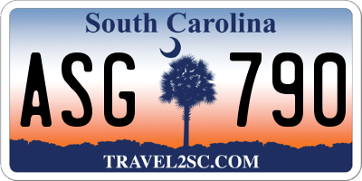 SC license plate ASG790