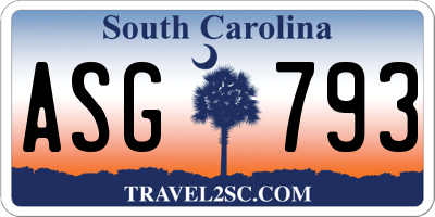 SC license plate ASG793