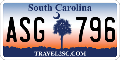 SC license plate ASG796