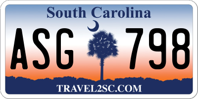 SC license plate ASG798