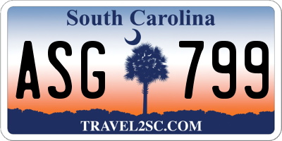 SC license plate ASG799