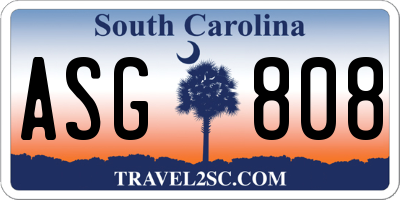SC license plate ASG808