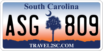 SC license plate ASG809