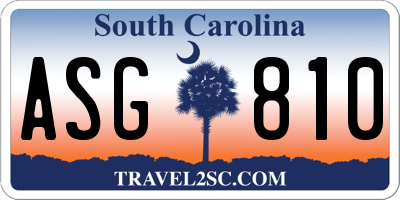 SC license plate ASG810