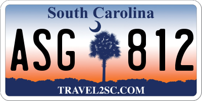 SC license plate ASG812