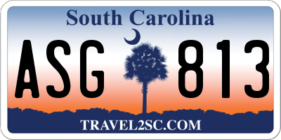 SC license plate ASG813