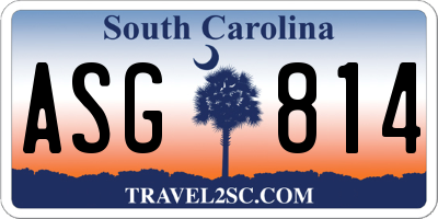 SC license plate ASG814