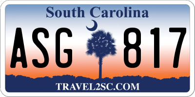 SC license plate ASG817