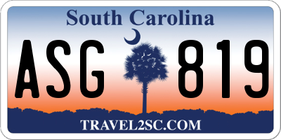 SC license plate ASG819