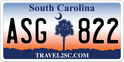 SC license plate ASG822