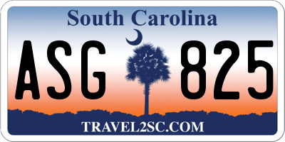 SC license plate ASG825