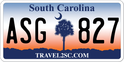 SC license plate ASG827