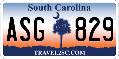 SC license plate ASG829