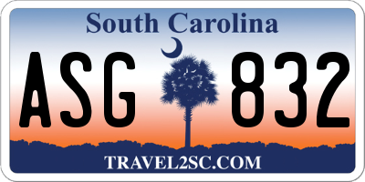 SC license plate ASG832