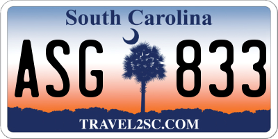 SC license plate ASG833