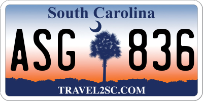 SC license plate ASG836