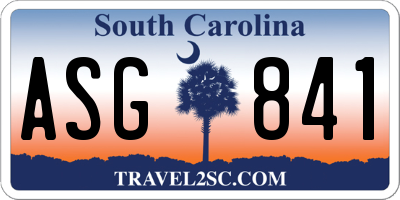 SC license plate ASG841
