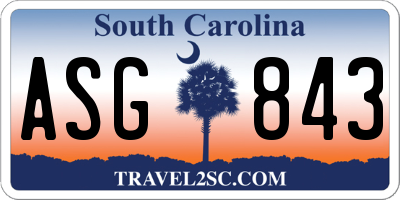 SC license plate ASG843