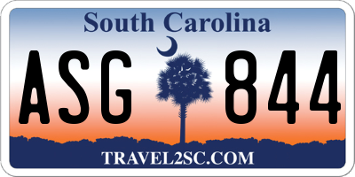 SC license plate ASG844