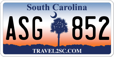 SC license plate ASG852