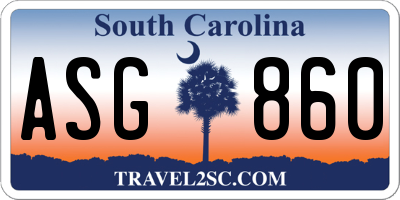 SC license plate ASG860