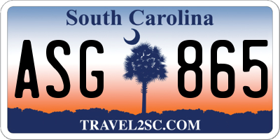 SC license plate ASG865