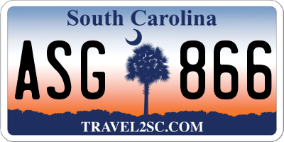 SC license plate ASG866