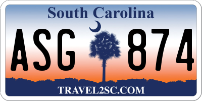 SC license plate ASG874