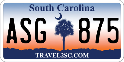 SC license plate ASG875