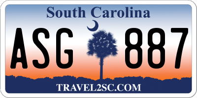 SC license plate ASG887