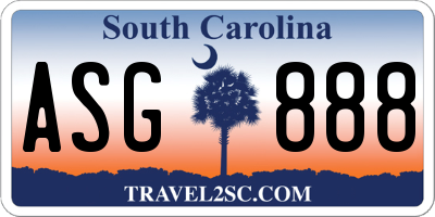 SC license plate ASG888