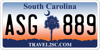 SC license plate ASG889