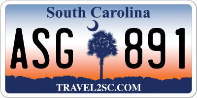 SC license plate ASG891