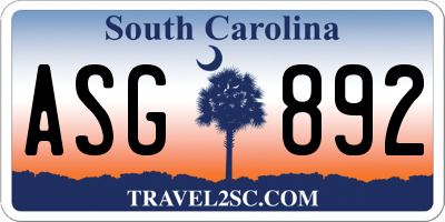 SC license plate ASG892