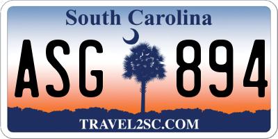 SC license plate ASG894