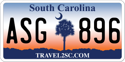SC license plate ASG896