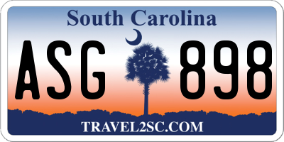 SC license plate ASG898