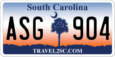 SC license plate ASG904
