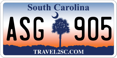 SC license plate ASG905