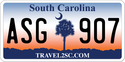 SC license plate ASG907