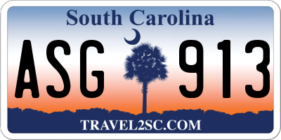 SC license plate ASG913