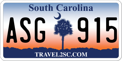 SC license plate ASG915