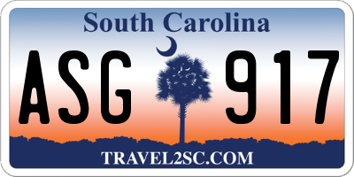 SC license plate ASG917