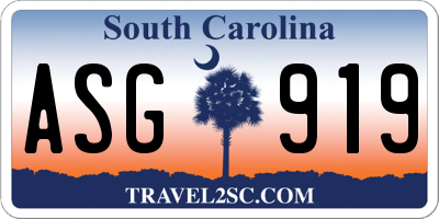 SC license plate ASG919