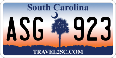 SC license plate ASG923