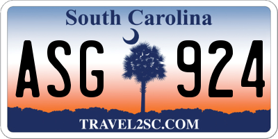 SC license plate ASG924
