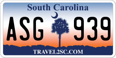 SC license plate ASG939