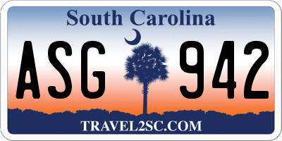 SC license plate ASG942
