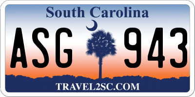 SC license plate ASG943